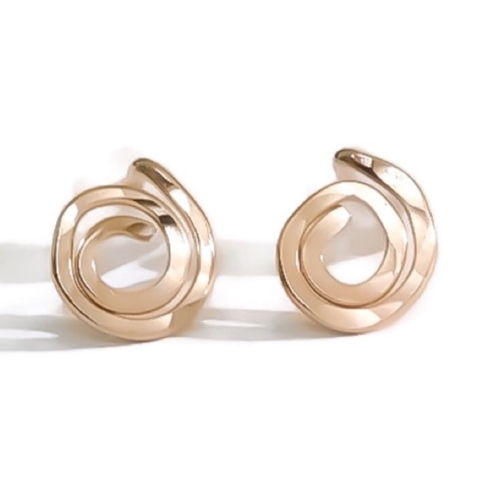 3 x spiral stud earrings